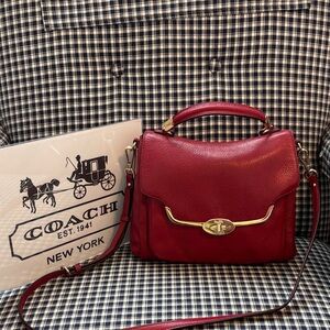 Coach Madison Sadie red top handle satchel